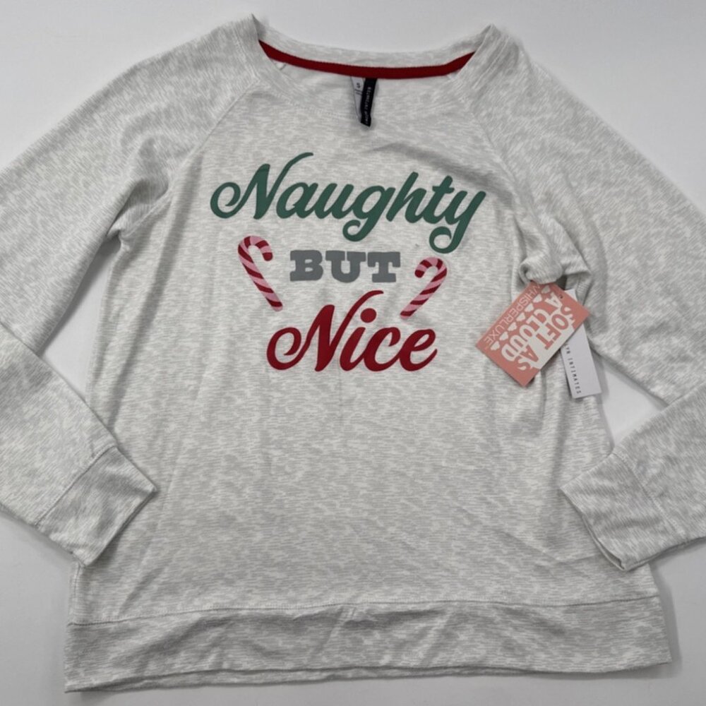 Jaclyn Intimates Womens Christmas Top Lounge Shirt Holiday Soft Small Relax NEW